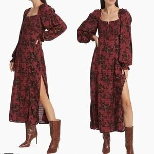 Free People Red Floral Maxi Dress